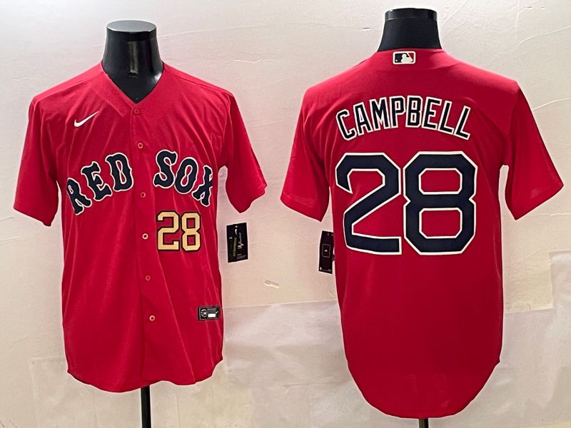 Men Boston Red Sox #28 Campbell Red Game 2025 Nike MLB Jersey style 4->boston red sox->MLB Jersey